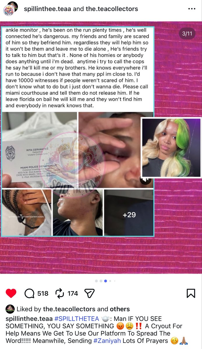 ItsMimaMonopoly's tweet photo. Reposting only for awareness, cause I don’t want nothing to happen to this girl. The police always wait till a man kills a black woman, to start taking things seriously. Justice for Zaniyah. Praying God covers this girl, so she don’t gotta leave this earth &amp; her son over DV. https://t.co/eucXl9i69t