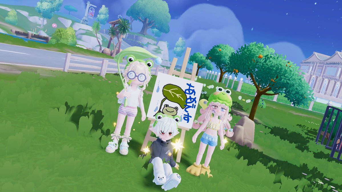 onikutaberunoO's tweet photo. 雨の日をお知らせする看板を設置したらカエルが集まった🐸💕 https://t.co/v7LQ7oWWc5