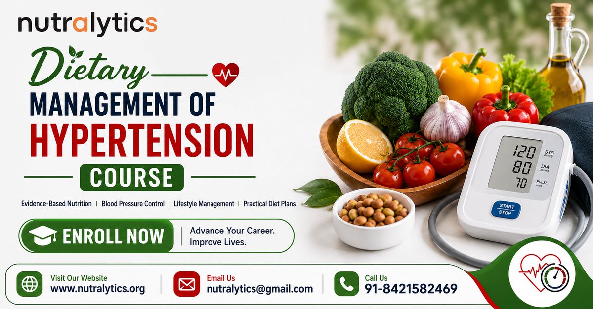 nutralytics's tweet photo. 🩺 Manage Hypertension with Nutrition! 💚

Gain practical, evidence-based skills to support blood pressure management through diet and lifestyle.
🎓 Enroll Now!
🌐 https://t.co/faBHRtbBcY
📧 nutralytics@gmail.com
📞 +91 8421582469
#Nutralytics #Hypertension #NutritionCourse https://t.co/BsYu8B9qIH