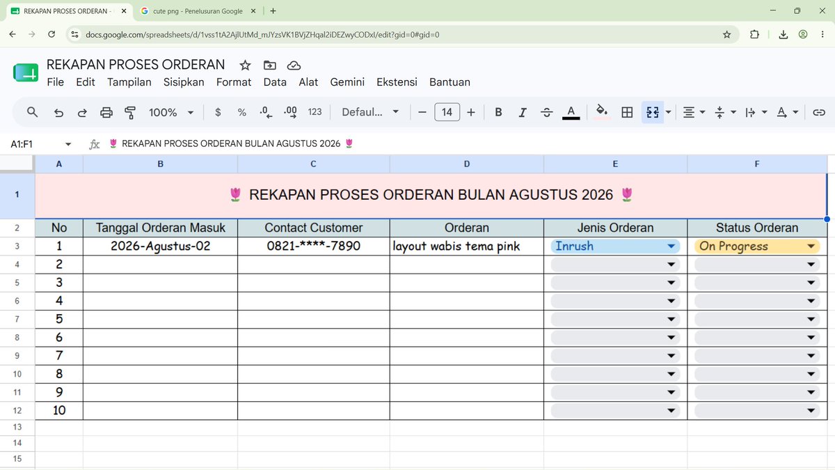 bremthing's tweet photo. 🌷 ⋆𐙚 ̊. TEMPLATE REKAPAN PROSES ORDERAN SPREADSHEET GRATIS

hai semuanya, misa datang lagi bawa template spreadsheet gratis 😸 kali ini untuk rekapan progres orderan kamu, ada yang untuk BA dan non BA 🍕🥨 bisa disesuaikan dengan jualan kamu.

[ free to use ⋆. 𐙚 ̊ ] https://t.co/TlUcxnFxAA