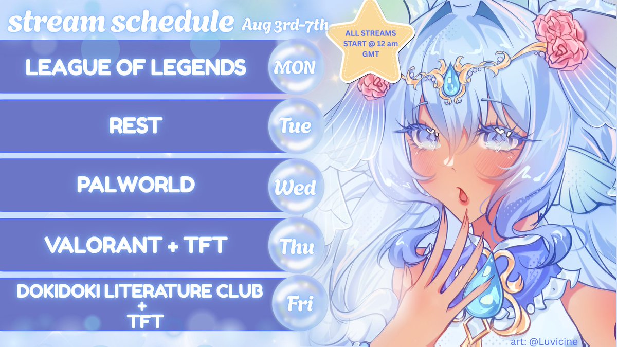 NerayaVT's tweet photo. Hehe, made a stream schedule! hope to meet new peeps in chat tomorrow! I am Australian so i don't know how this will translate to everyone else https://t.co/wPpDsbFZSm