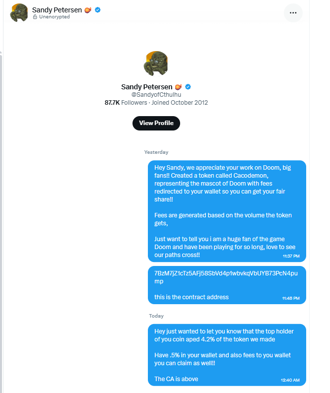 IMakeRunnerss's tweet photo. Figured id let him know what we have here for him

Especially since the top holder of Doom aped.....

$Doom 
$Cacodemon

Gymbmn9wwMKe4NnmVceyyfpncp9arbwPfSdBsyY9pump
7BzM7jZ1cTz5AFj58SbVd4p1wbvkqVbUYB73PcN4pump https://t.co/FO57A7F8Iw
