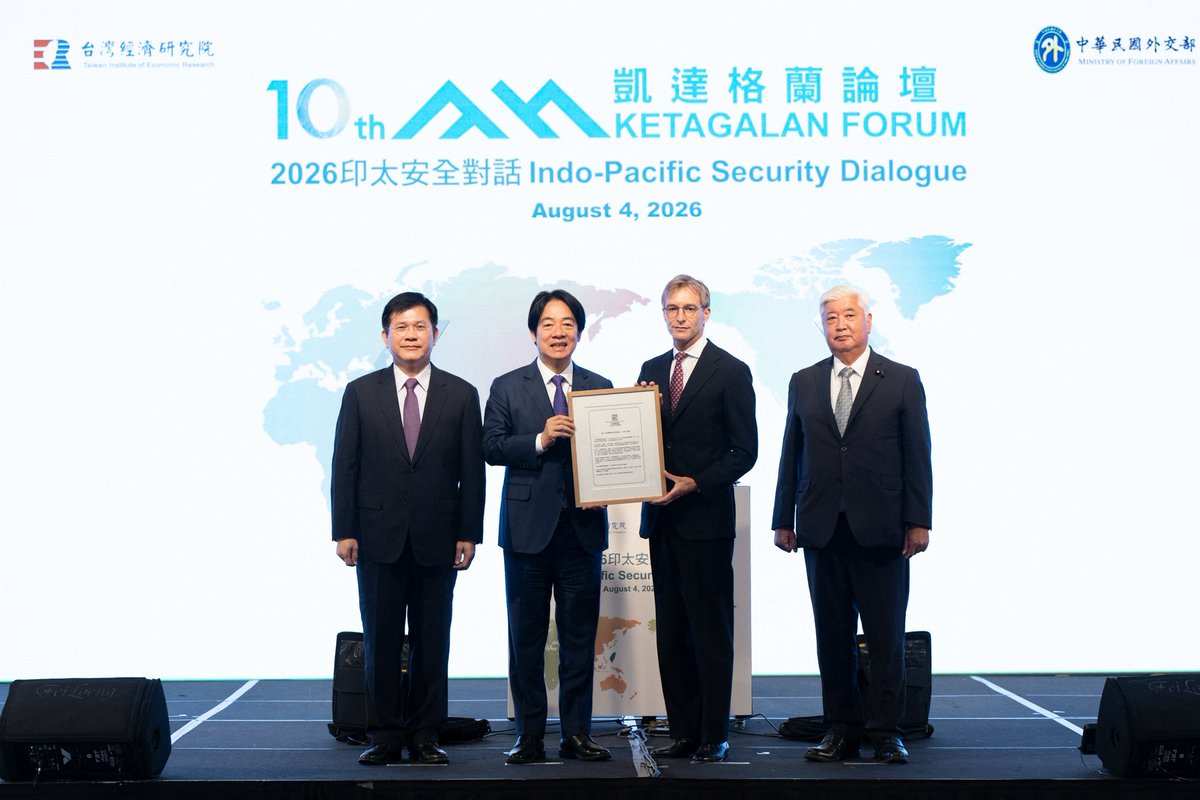 ChingteLai's tweet photo. At the Ketagalan Forum, I emphasized #Taiwan's firm stance against authoritarian expansion &amp; transnational repression. The international community must oppose China's red terror &amp; its malicious law on "ethnic unity." We will strengthen countermeasures through global cooperation. https://t.co/XU4WorHP2j