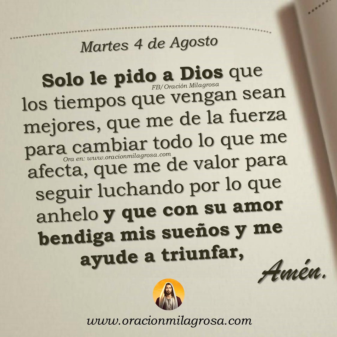 oracion_milagro's tweet photo. Oración para el martes 4 de agosto de 2026: https://t.co/BGX2eH6tn6 ✨