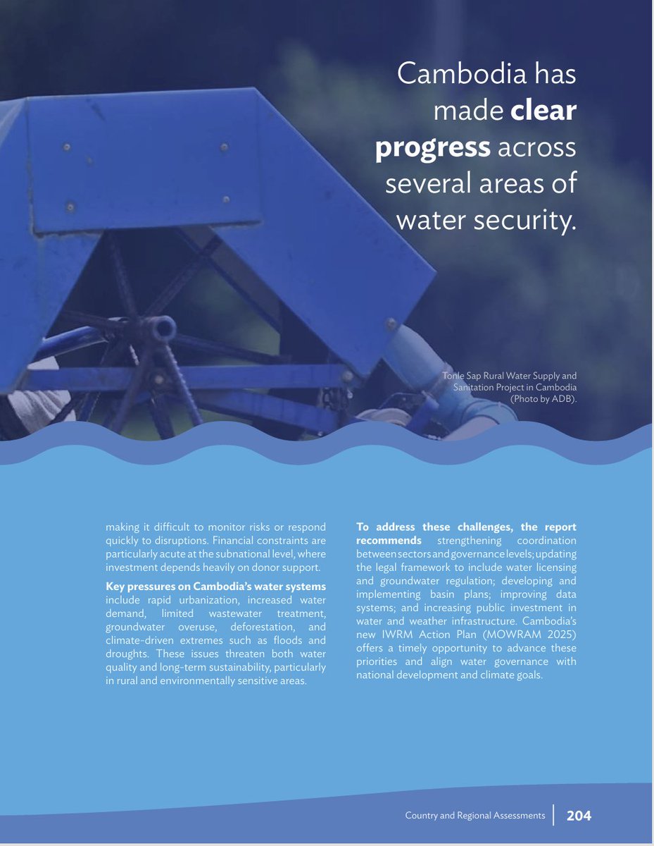 GWPnews's tweet photo. GWP proudly provided technical oversight to five comprehensive country-level case studies published in @ADBWater's #AWDO 2025

The Cambodia study indicates financing as major barrier to #WaterSecurity

All case studies are available in full in AWDO 2025 👉 https://t.co/pxbDkwt5O5 https://t.co/mCWE5J38gQ