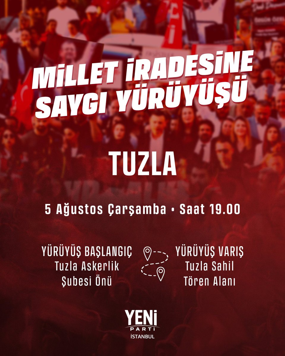 ozgurcelik1919's tweet photo. Halkın dediği olur!

Tuzla halkı iradesine ve onuruna sahip çıkıyor. 

Ceberrut iktidara boyun eğmeyenler adalet, demokrasi ve cumhuriyet için yürüyor. 

🗓️5 Ağustos Çarşamba
🕗19.00
📍Tuzla Askerlik Şubesi Önü https://t.co/j7ubz44ipD