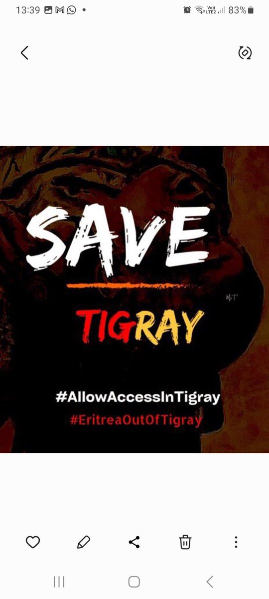 ShewitHzkias1's tweet photo. Day: 2099 #TigrayGenocide
Let's be the voice 4 z voiceless z people of Tigray #አዮና_አይንረብርብ
#TigrayISCalling
#NeverGiveUp on #Tigray
#ድምጺውፁዕህዝቢይሰማዕ
#SaveTigray
All eyes on Tigray‼️
All eyes on Tigray ‼️
All eyes on Tigray ‼️
All eyes on Tigray ‼️ https://t.co/zML0p7x5Zw