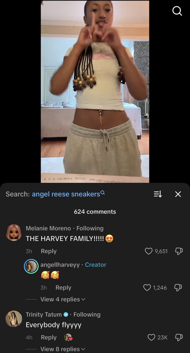 Juddfab's tweet photo. Trinity and Melanie’s comment on the Harvey’s family video.. 😍 https://t.co/dDVPoaQFb0