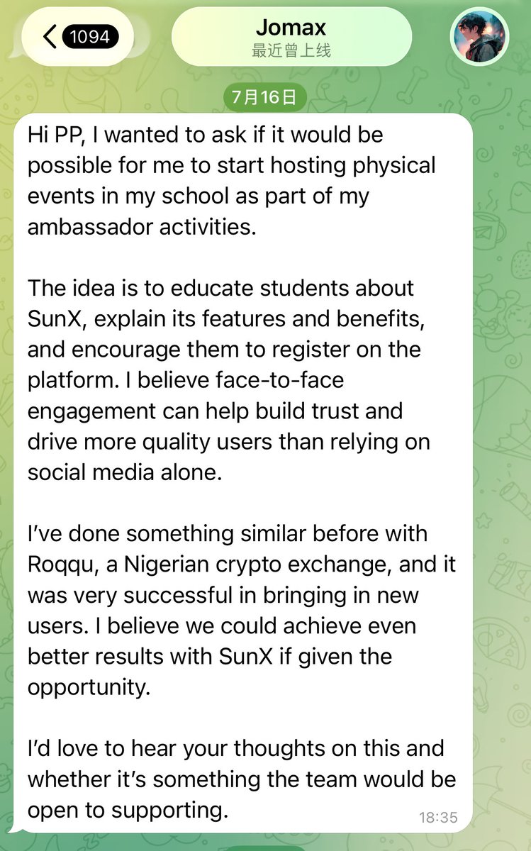 SunX_333's tweet photo. We've recently received proposals from several builder KOLs in Nigeria who want to organize offline SunX educational and promotional events in their local communities.

We strongly encourage these initiatives. We're also working on support frameworks and incentive plans — details will be shared as we make progress.

At the same time, we welcome KOLs and community builders from all over the world to reach out — no matter where you are, if you have ideas for SunX events, online or offline, we're always open to talk.

If you're in Nigeria and would like to be part of this offline initiative — whether as a volunteer or organizer — feel free to reach out. We're currently building a talent pool of local community members for future events, and we'd love to have you on board.

A great community isn't built by the platform alone — it's driven by the people who choose to bring something valuable to their own backyard.

🌏 Reach out. Build together.

#SunX #SunWukong #GlobalCommunity

@Jomax841 @Klaeytus @SunX_DEX