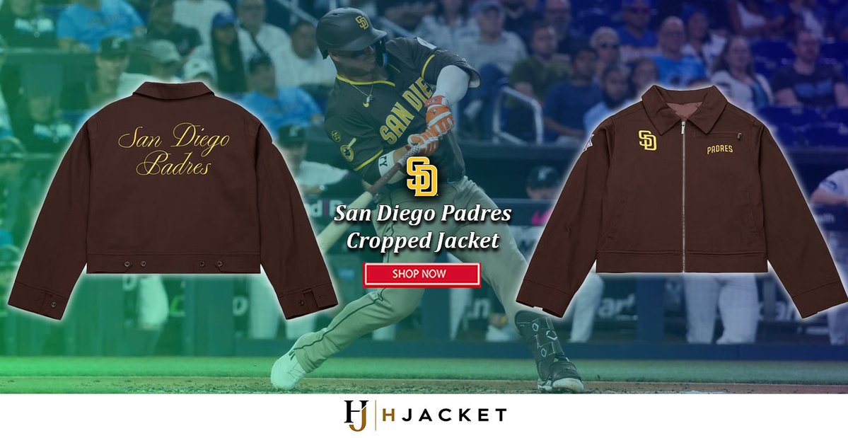 hjacket's tweet photo. Get ready to shop till you drop! 🛍️✨
#Womens #SanDiegoPadres #Script #Mechanic Brown Cropped Cotton Jacket.
►Shop Now Click on Link◄
https://t.co/dEfFDj8EoO
#sale #discount #megadeals #shoppingspree #bestdeals #adorablestyle #mlbfashion #streetstyle #sportsapparel #shopnow https://t.co/T041ZWvKXg