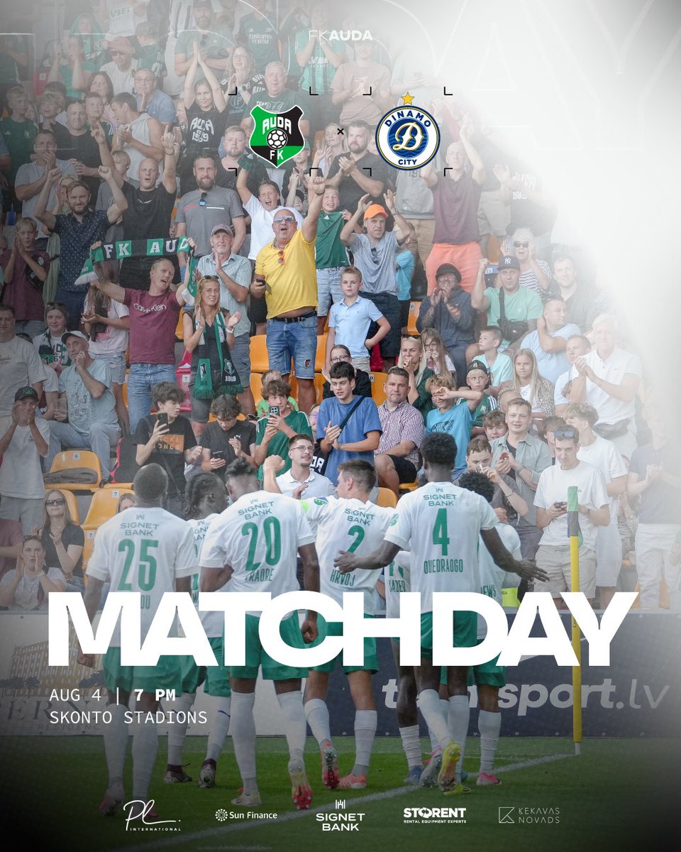 FKAuda's tweet photo. Šodien būsim kopā, būsim zaļi un skaļi cīņā par uzvaru 👏

Šovakar, 19:00 Skonto stadionā uzsāksim savu UEFA Konferences 3. kvalifikācijas kārtas ceļu, dodoties cīņā pret Albānijas Dinamo City 🇦🇱

🎟️ https://t.co/rg1LTsKWaj ⬅️

Uz priekšu, FK Auda 🟢⚫️

#AUDDIN #FKAuda #UECL https://t.co/AcgiLAGZgr