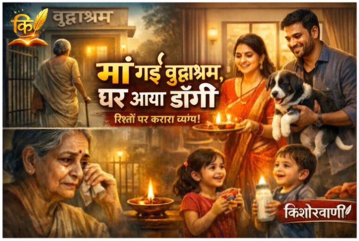KumarSaroj1's tweet photo. घर में आज एक नए मेहमान का स्वागत होने वाला था। मगर उस खुशी के पीछे एक ऐसी सच्चाई छुपी थी, जो किसी भी संवेदनशील इंसान को झकझोर सकती थी। क्योंकि आज ही सुबह इस घर से एक बूढ़ी माँ को वृद्धाश्रम छोड़कर आया गया था 👇

https://t.co/tJZZIk2uct
#story
#author #family #writer #moderntime https://t.co/LsLPsFrMQN