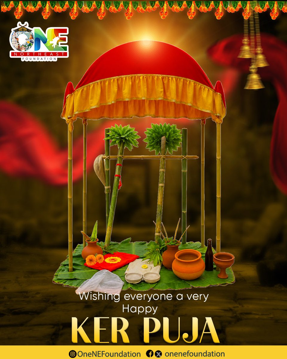 OneNEFoundation's tweet photo. Ker Puja is a revered traditional festival of #Tripura, observed to seek divine protection, peace, and the well-being of the community. It reflects Tripura’s rich cultural heritage and the enduring values of unity and harmony.

On this auspicious day, 

(1/2) https://t.co/sWUeweZjwQ