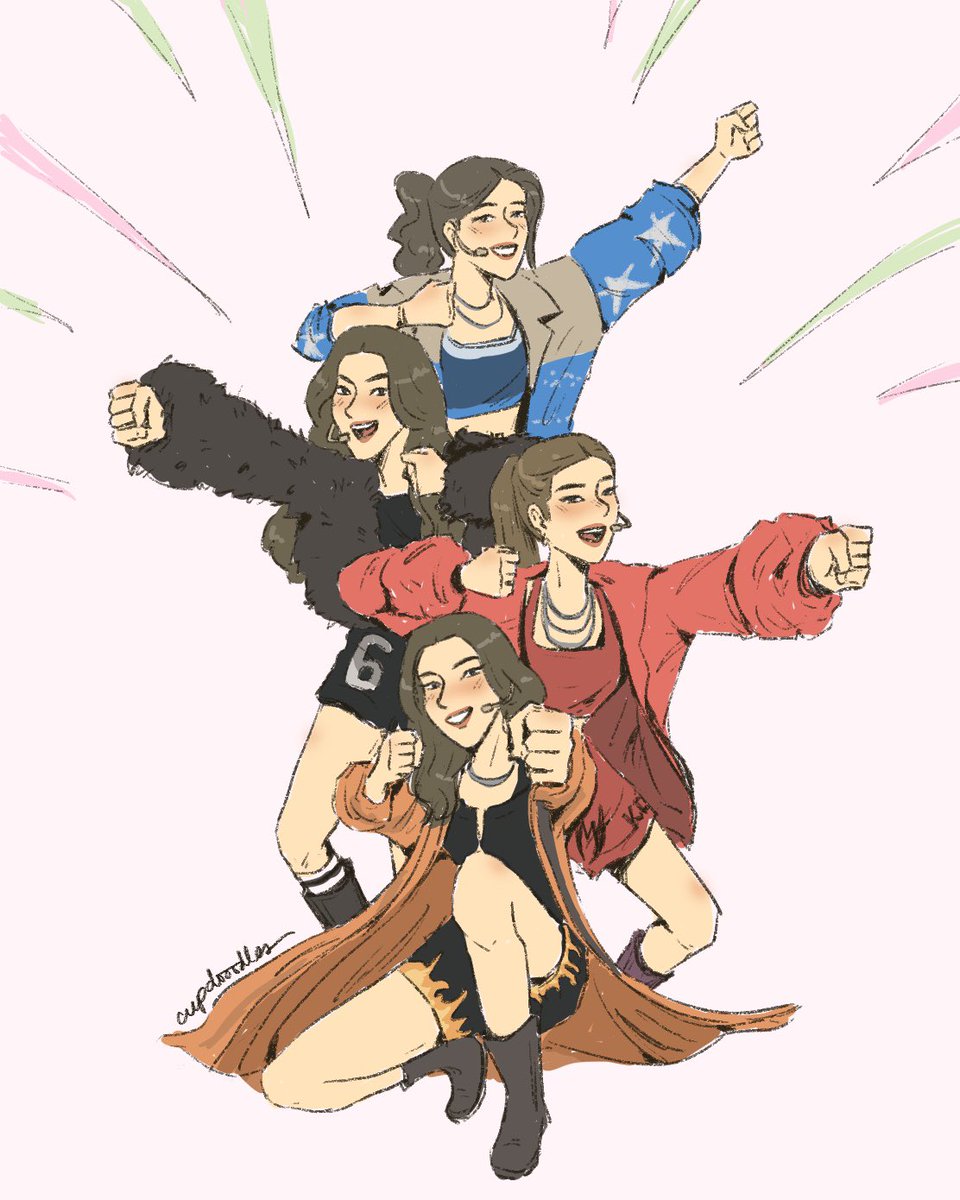 cupdooodles_'s tweet photo. pop girlies by day, secret agents by night (pt. 1)

#CH3GirlsCup2026 #fanart 
#bam #orm #miu #yuyu https://t.co/UGiokOhPzb