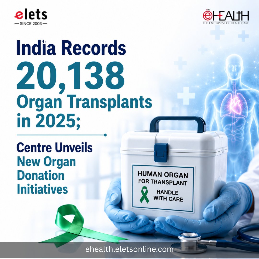 ehealthonline's tweet photo. India recorded a record 20,138 organ transplants in 2025. On Indian Organ Donation Day, Union Minister Anupriya Patel announced new initiatives to strengthen organ donation and transplant services nationwide.

Read more: https://t.co/Hqk41pArI0

#OrganDonation https://t.co/eTsAqVv5pu