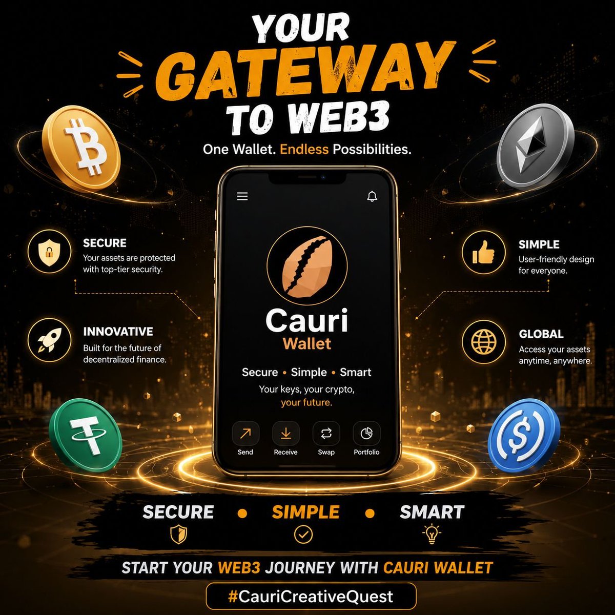 djkobir_fn's tweet photo. Your crypto journey deserves a wallet that's simple, secure, and built for the future.
Cauri Wallet makes managing digital assets easier, so you can focus on exploring Web3βnot worrying about complexity.
Security. Simplicity. Innovation.
#CauriCreativeQuest
β’ @CauriWallet
β’ @CantonArmy