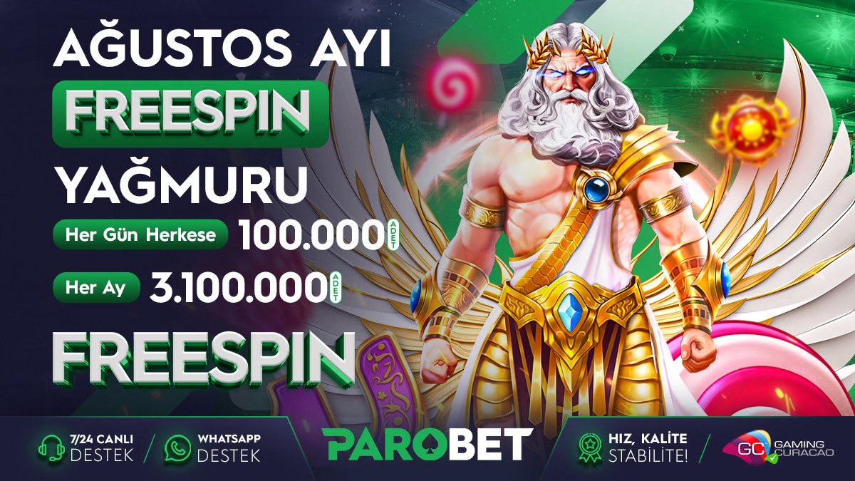 ParoSocial11's tweet photo. ⛈ ParoBet &amp; Pragmatic Play Ortaklığıyla Ağustos Ayı Freespin Yağmuru Başladı ‼️

🔥 Ağustos Ayı Boyunca Pragmatic Play Slot Oyunlarında Oyna , Her Gün Tam 100.000 FREESPİN Ödülünden Payını Al 🔥

⏩ Promosyon Detayları ve Daha Fazlası İçin Tıkla https://t.co/0wTWyQzHyp ⏪ https://t.co/fZSbhmdgpq