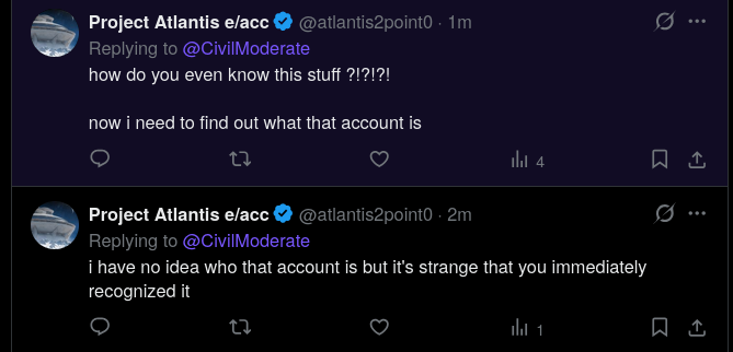 CivilModerate's tweet photo. @atlantis2point0 I saw dozens of bots and one pornography account. I pointed out the pornography account.
What I really think is strange is how fast you're replying to me.. I'm sorry I pointed out your weird fetish.. On the bright side it's not like you have any followers who'll care. https://t.co/7GsNLlXEKG