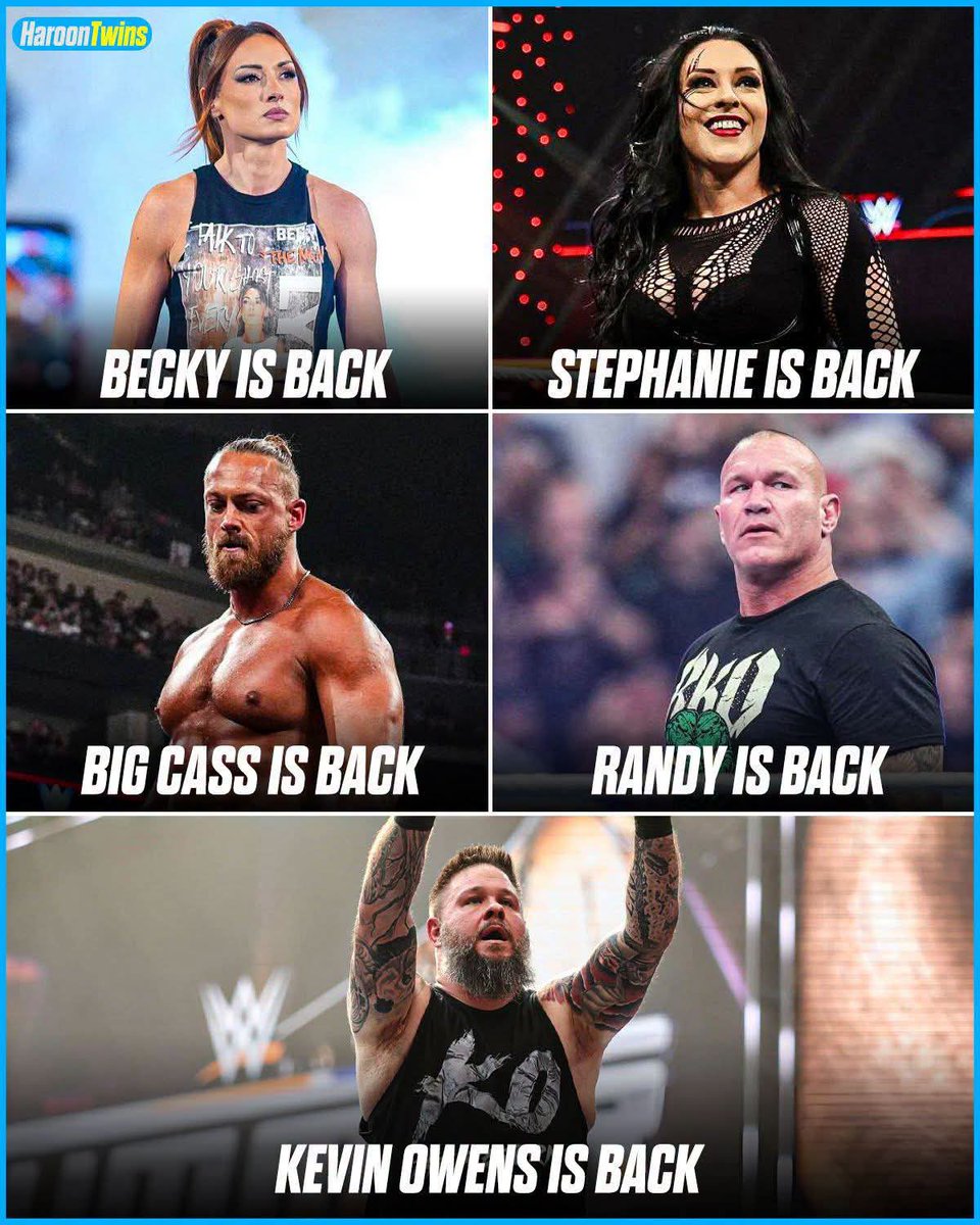 _xaibii's tweet photo. WWE really gave us FIVE big returns in one week 🤯 https://t.co/H1oxzZrEdq