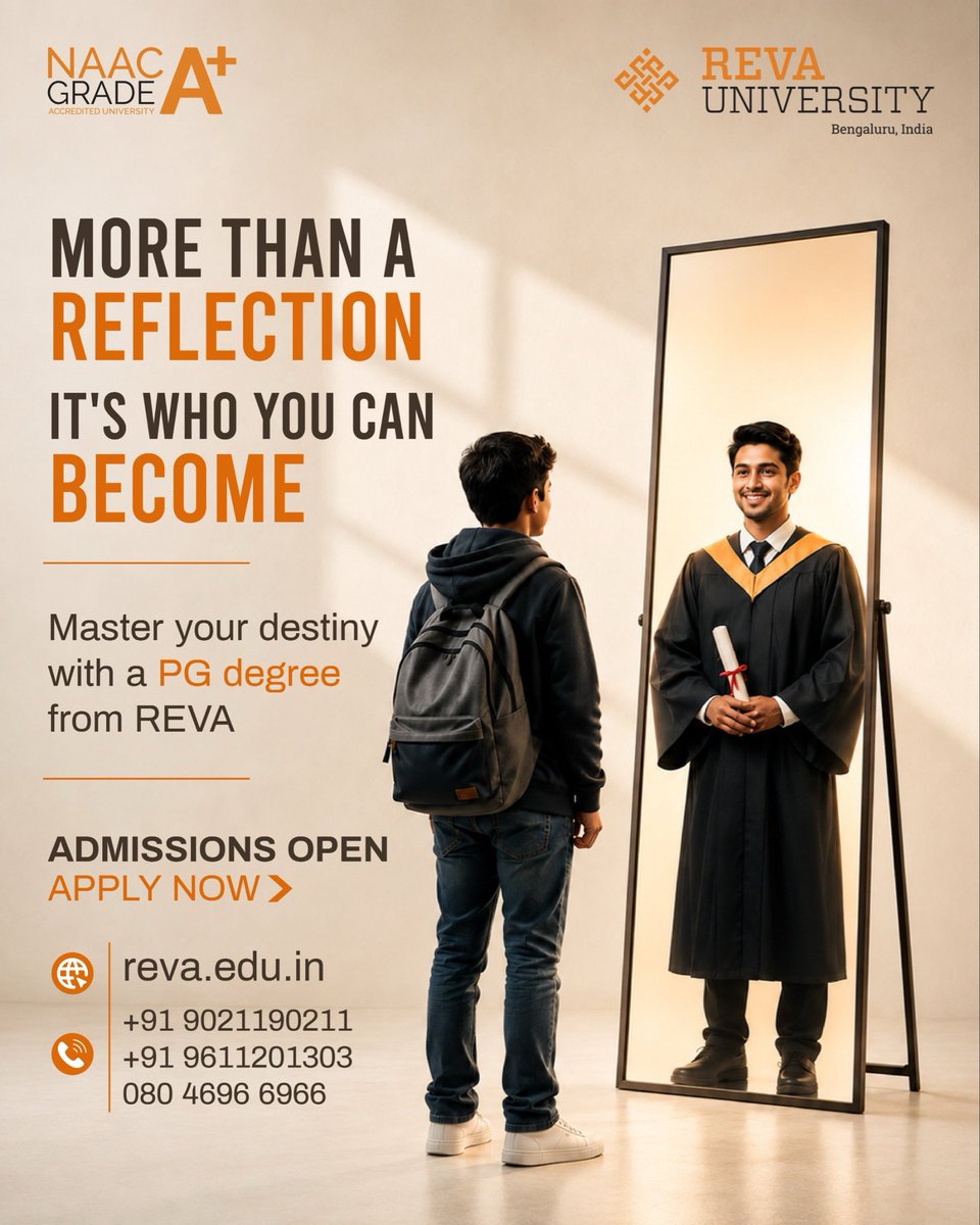 REVAUniversity's tweet photo. At REVA University, every postgraduate programme is designed to help you build expertise, gain industry exposure, and prepare for the opportunities of tomorrow.
Your future starts with the choice you make today. Admissions are now open.
#REVAUniversity #PostgraduateProgrammes #FutureReady
#EducateToEnterprise