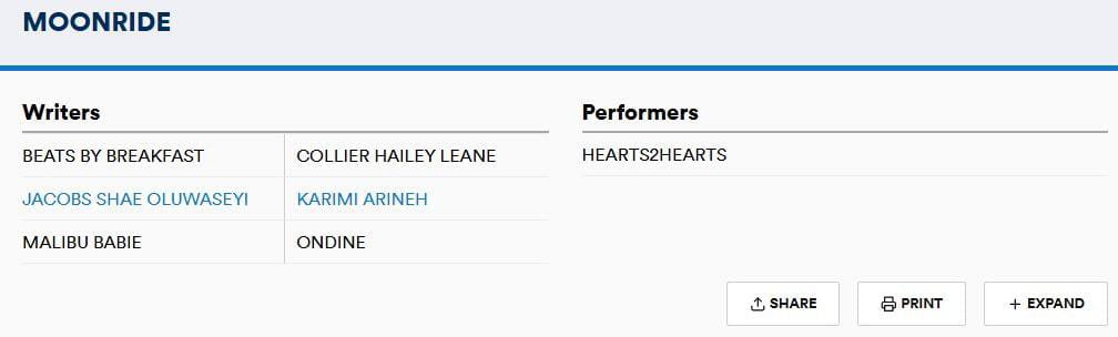 lalavieenrosese's tweet photo. A new song titled ‘MOONRIDE’ has been registered with Hearts2Hearts as the performer

The song is written by some new producers who have never been involved in making H2H songs before

Will H2H comeback NEW ALBUM in 4Q(?) LET’S SEE TOMORROW👀

#Hearts2Hearts
#하츠투하츠 https://t.co/PMSxFg9sgE