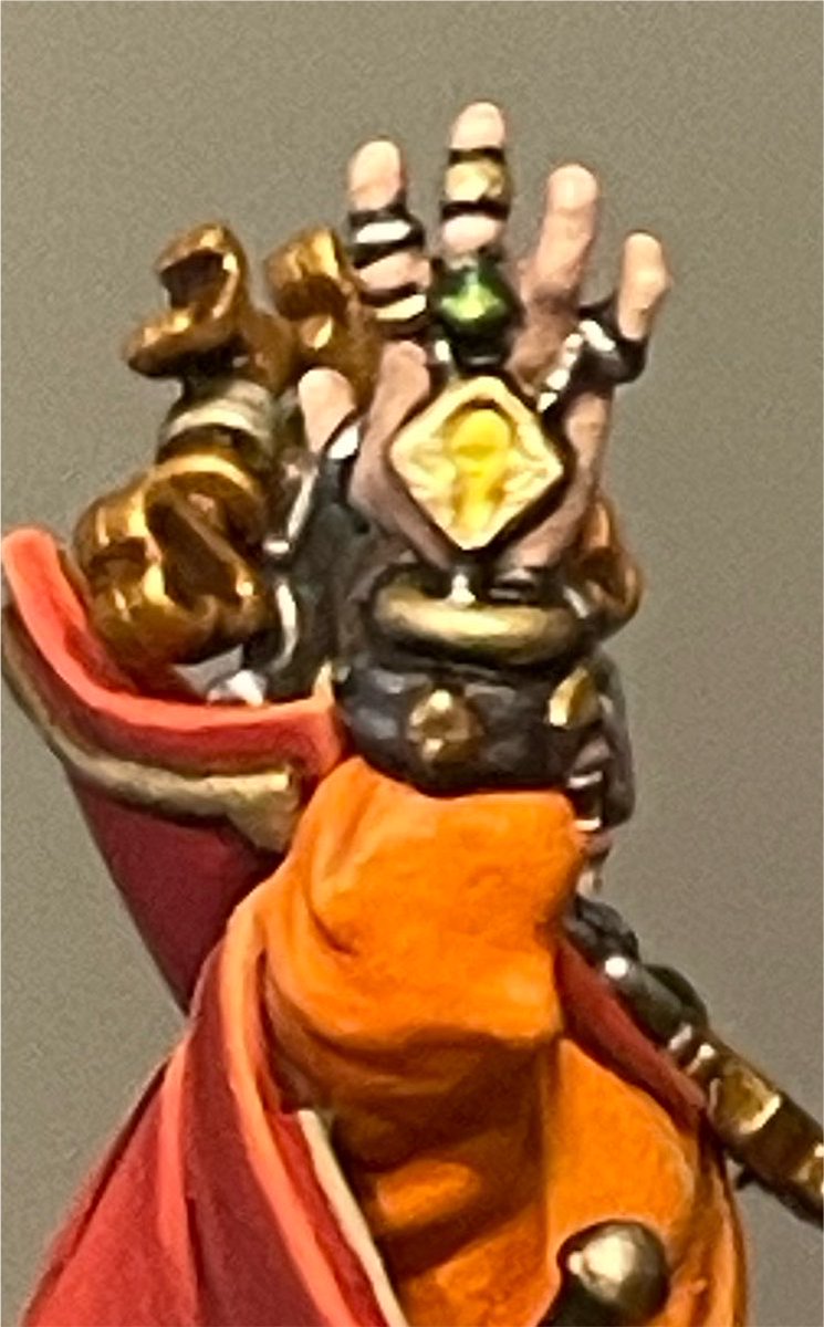 EaterOfBrushes's tweet photo. Finally finished the pyrocaster.

I kind of messed up on the base at the end you can see where the flames are hitting it 

So that’s something I can improve on 

Overall though pretty happy with the model https://t.co/5m9G6mEJAN