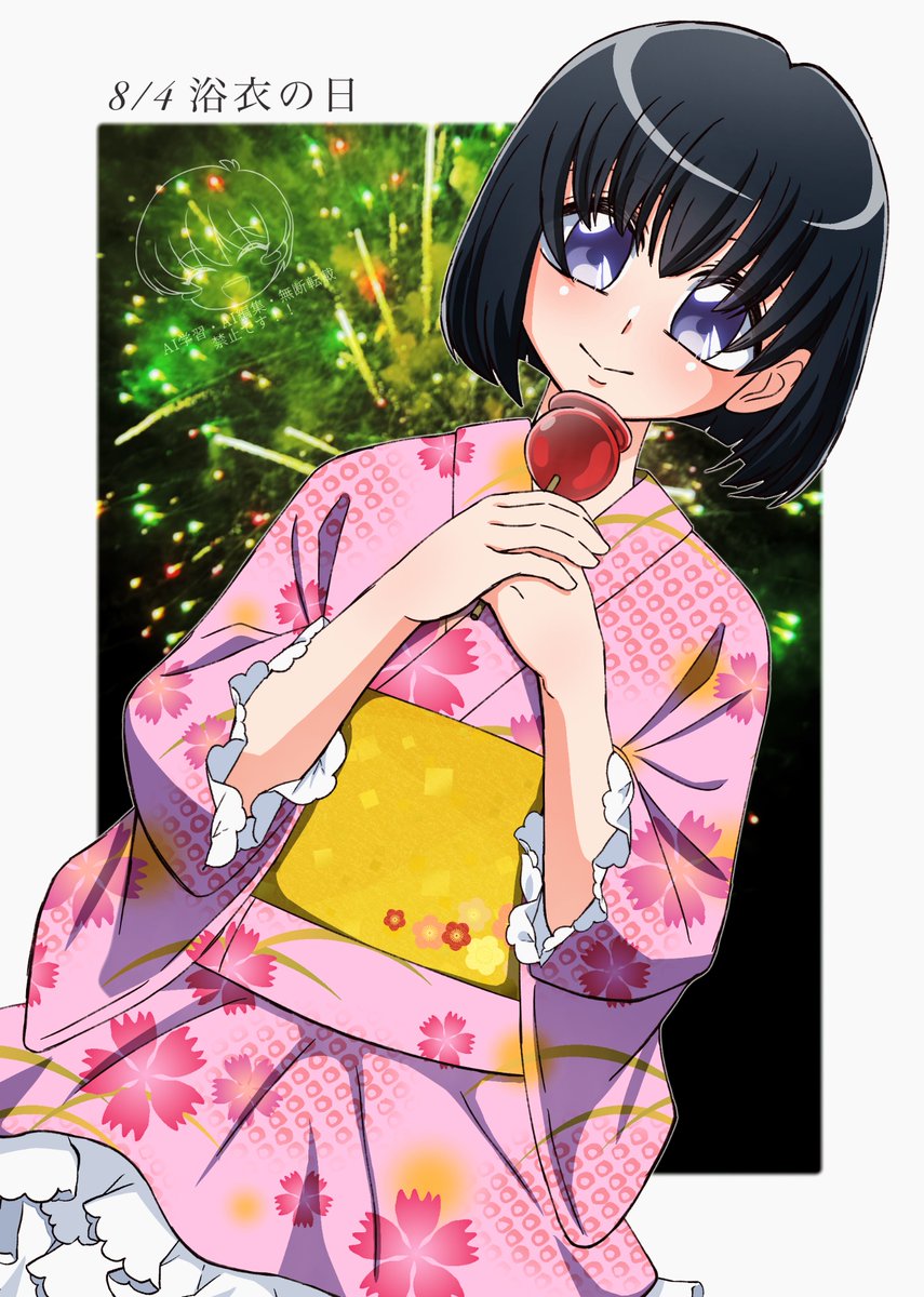 82omeme's tweet photo. 今日は #浴衣の日 です
浴衣ドレス姿の燕ちゃん描きました🤗
実は等身で描くのは初めてだったり
背景にはこの前撮った花火の写真を使ってます🎇✨ https://t.co/Ldiy6Aa8xV