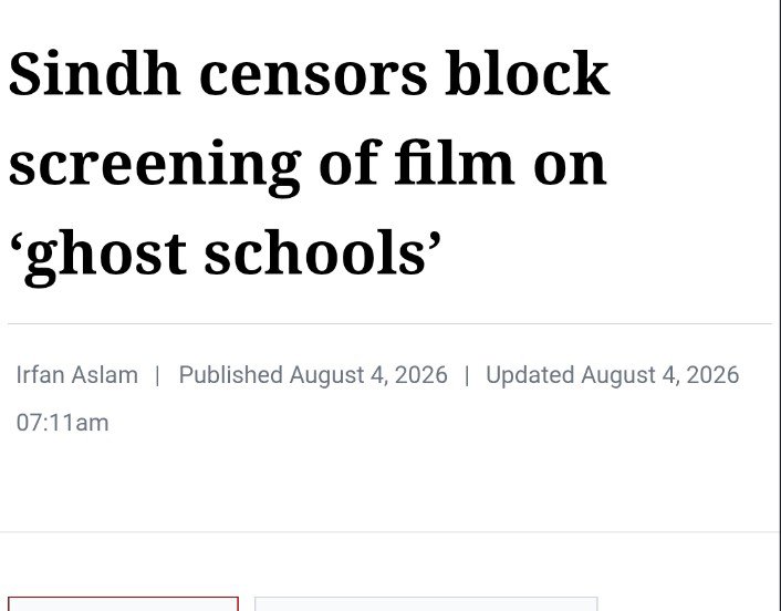 bilalfqi's tweet photo. Blocking Ghost School won't make #Sindh's #GhostSchools disappear. An award-winning film exposing a scandal involving around 15,000 ghost schools has been denied a censor certificate in the very province where it was filmed. If the reason is to shield the authorities from embarrassment, it's a damning indictment of a govt more interested in suppressing criticism than fixing a broken education system...
https://t.co/P1kXOxTthd