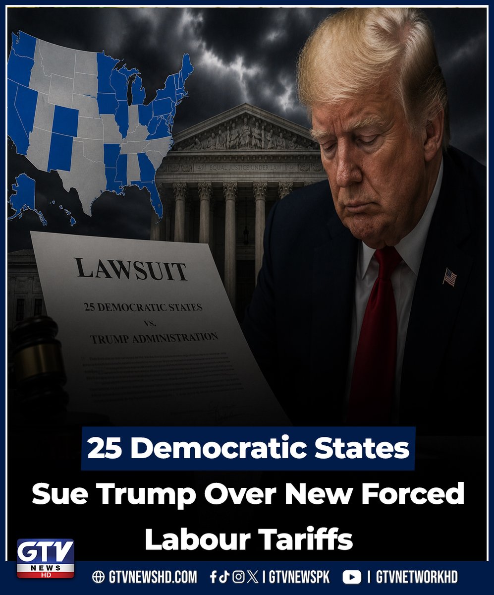 latestnews_off's tweet photo. 25 Democratic States Sue Trump Over New Forced Labour Tariffs
https://t.co/szRe3DkQXy
#Trump #Tariffs #US #SupremeCourt #Trade #ForcedLabor #DemocraticStates #Section301 #LegalChallenge #Economy https://t.co/GJxldYLK2D
