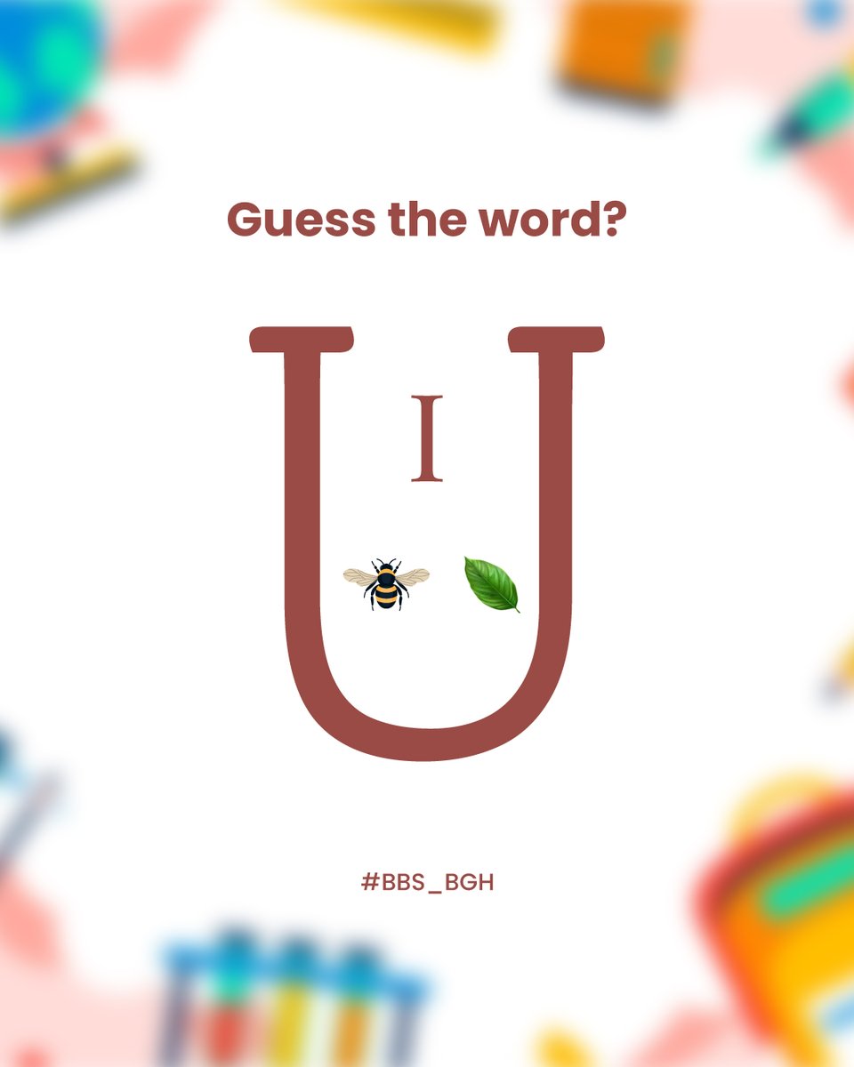 BBS_BGH's tweet photo. Can you decode today's rebus puzzle?

The answer isn't just a word it's a meaningful sentence!

Look closely at the clues, think creatively, and comment your answer below. Let's see who solves it first!

#balbhartischool #RebusPuzzle #BrainChallenge #ThinkSmart #FunLearning https://t.co/2NLb92nVCt