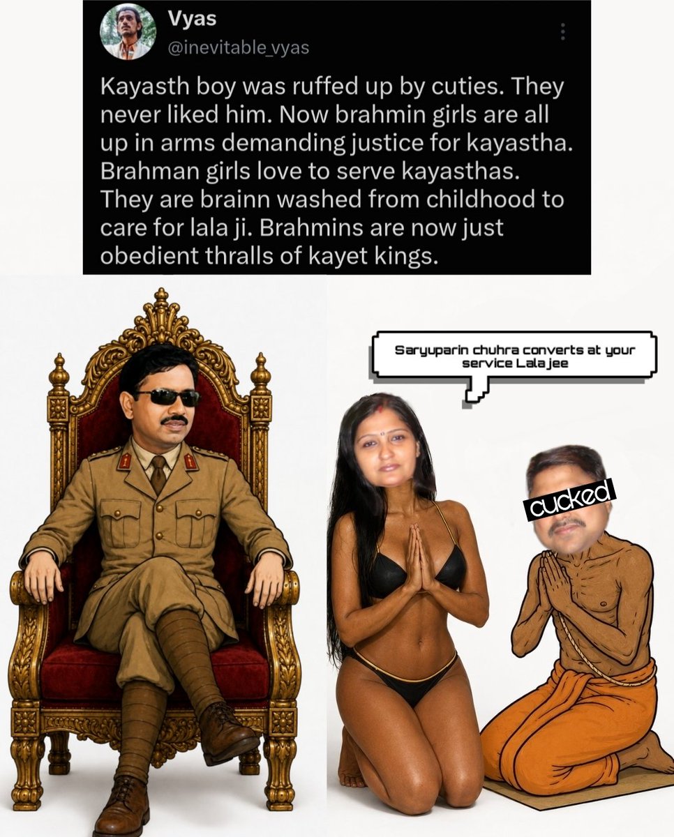 Forebear_Lala's tweet photo. Chuhra convert Saryuparin ladies devis are proud Run ∆ of kayasthas

~Vyas https://t.co/5xqUtXCNGt