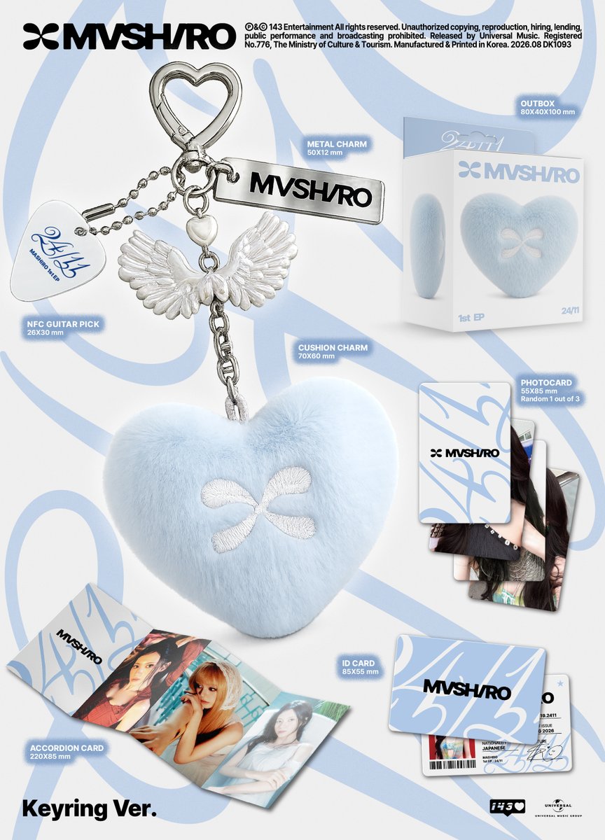 MADEIN_U's tweet photo. MASHIRO 1st EP ’24/11’ ALBUM PREVIEW
(Keyring Ver.)

MASHIRO 1st EP '24/11'
2026.08.19 6PM (KST)

🔗 Pre-order
https://t.co/QLHW5itUei

#마시로 #マシロ #MASHIRO
#HOTLINE #MADEIN https://t.co/ZOEv71E5mt
