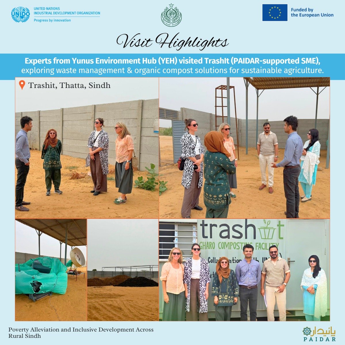 Paidar_Sindh's tweet photo. ♻️ Advancing the Circular Economy through Global Collaboration!

Christina Jäger and Julie Chrysler from Yunus Environment Hub recently visited PAIDAR-supported SMEs in Thatta to explore innovative circular economy solutions and sustainable business models. https://t.co/Tog0AOempb