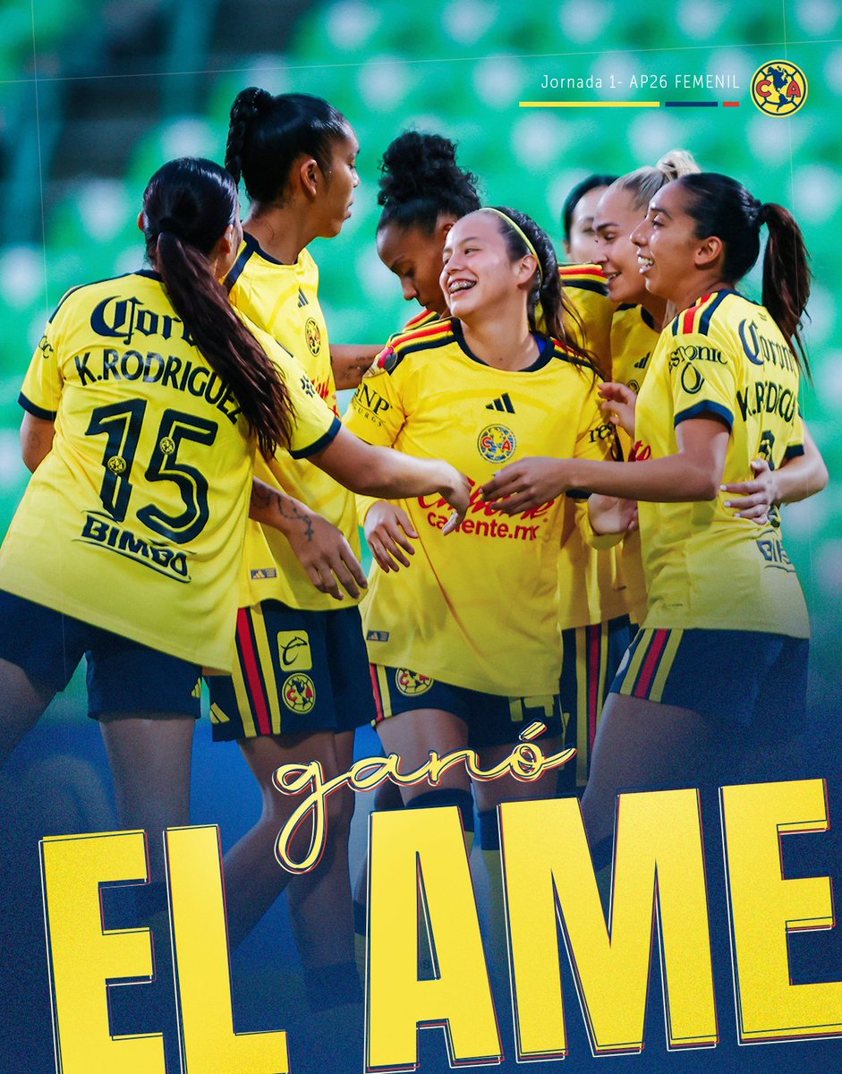 AmericaFemenil's tweet photo. ¡GANÓ EL AME! 💙💛 https://t.co/7ntVzcMda7