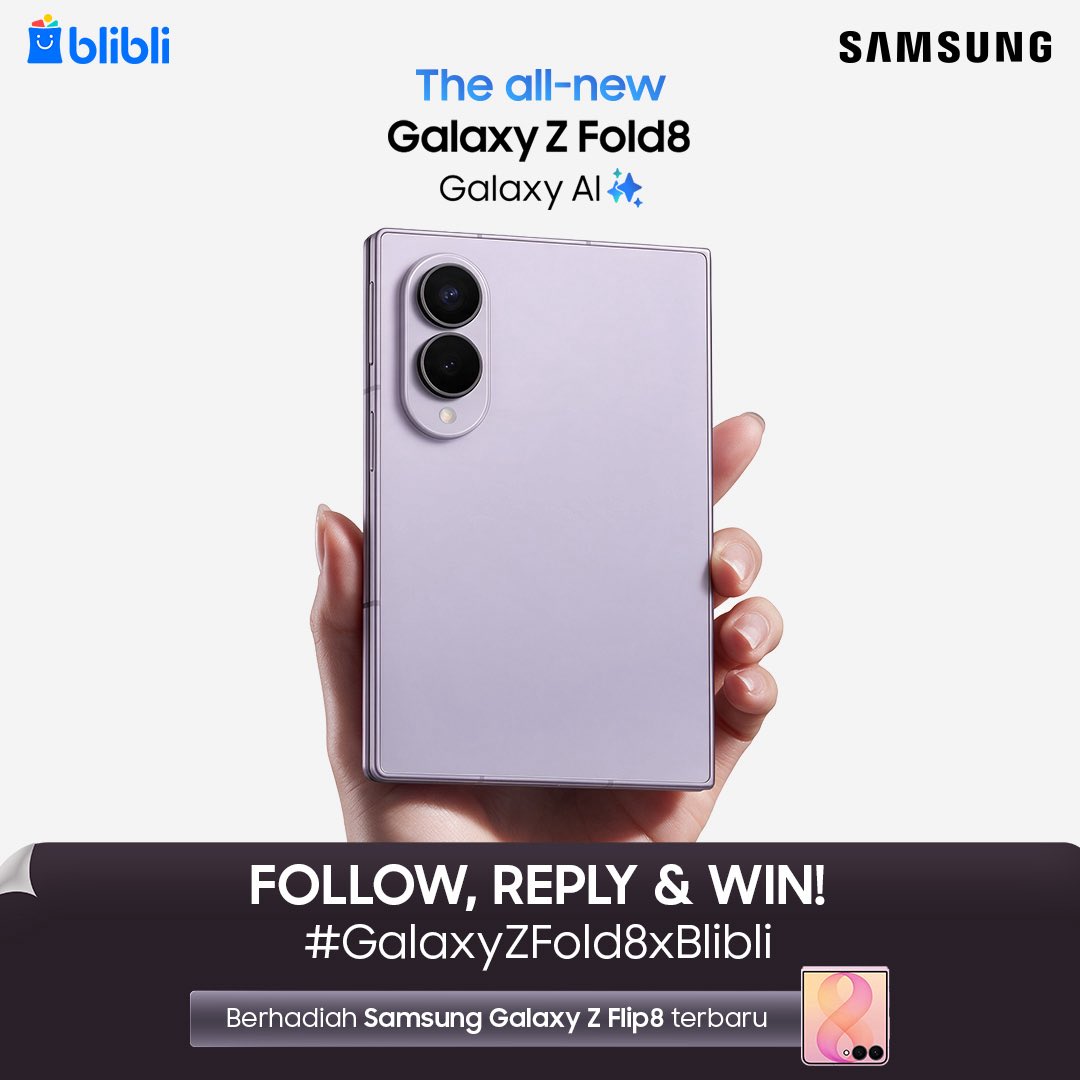 itsss_dss's tweet photo. @bliblidotcom @samsungID “Suka banget sama experience #NewShapeUnfolded di #GalaxyZFold8 rasionya pas banget buat scrolling konten sampai streaming series favorit! #GalaxyZFold8xBlibli #GalaxyUnpacked” https://t.co/XE8VrGML8Q