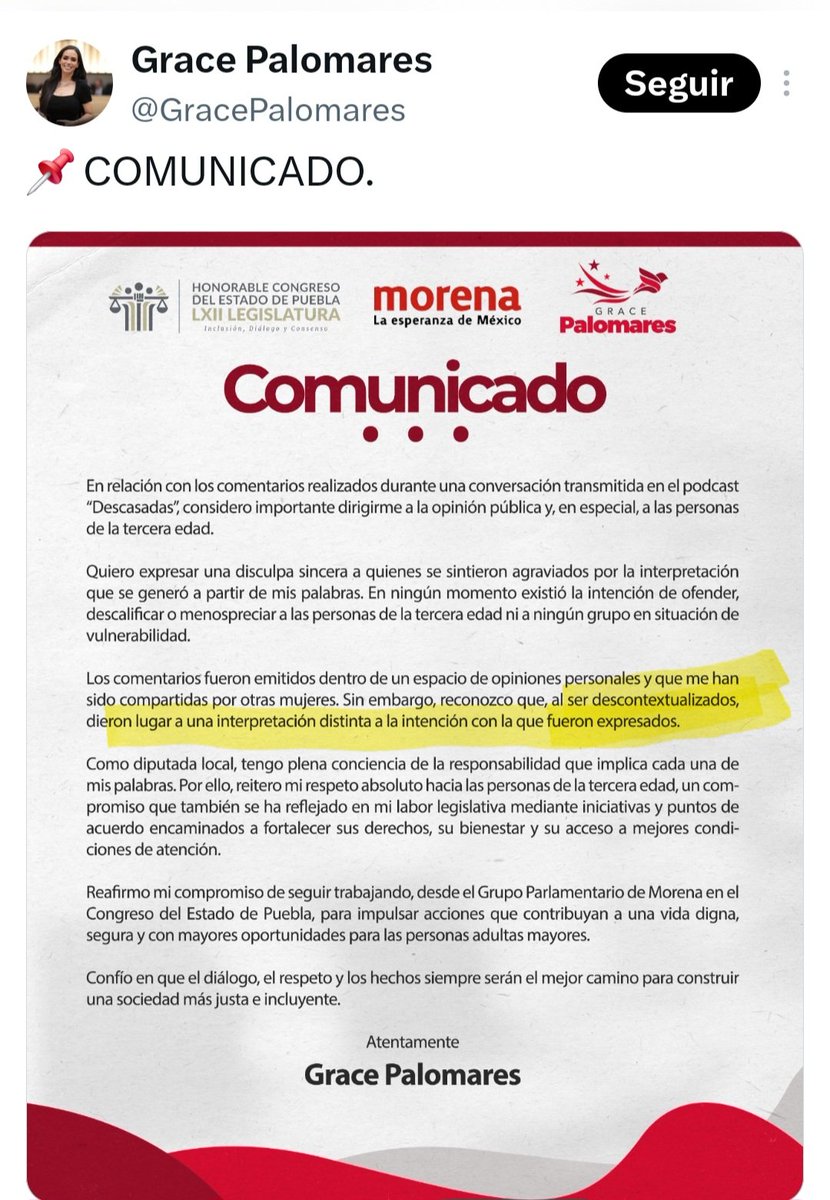 Monicao2712's tweet photo. 🚨AHORA RESULTA...
Dicen las señoras @GracePalomares y @Naysalvatori 
que se descontextualizaron las estupideces que dijeron.🤡

Pues vean el video de nuevo. No solo insultan a las personas adultas mayores; también SE REFERÍAN A TODOS USTEDES, HOMBRES MAYORES DE 40 AÑOS, diciendo que "huelen a baúl" y que "se están pudriendo".

Y todavía hay algo más indignante y repugnante, sus comentarios son una burla hacia quienes presentan cambios físicos derivados de enfermedades crónicas o degenerativas.

En México, millones de niñas, niños, adolescentes y adultos viven con padecimientos como distrofias musculares, esclerosis múltiple, Parkinson, esclerosis lateral amiotrófica (ELA), artritis reumatoide, insuficiencia renal crónica, diabetes con complicaciones, algunos tipos de cáncer y muchas enfermedades raras que pueden afectar la movilidad o la apariencia física.

Detrás de cada uno de esos diagnósticos hay familias que han luchado durante años entre consultas, hospitales, tratamientos, rehabilitación y gastos que muchas veces son devastadores.

Eso no da risa. Quien se burla de la edad, de la apariencia física o de las secuelas de una enfermedad demuestra una profunda falta de sensibilidad. Y quien ocupa un cargo público tiene el deber de representar con respeto a toda la sociedad, no de ridiculizarla.
Esperamos puedan actuar en consecuencia. 
@CONAPRED
@PartidoMorenaMx @CitlaHM @A_MontielR 
#PorAmorAPuebla