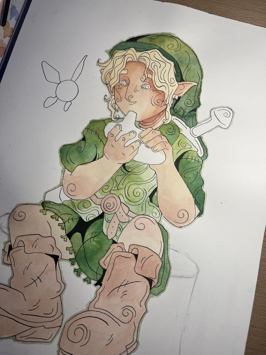 Rogue_rami's tweet photo. @strawberrycarp HAI HAIII my fav zelda games are Oot, MM and TP and im currently drawing OoT remake link… https://t.co/km6d0iaZhZ