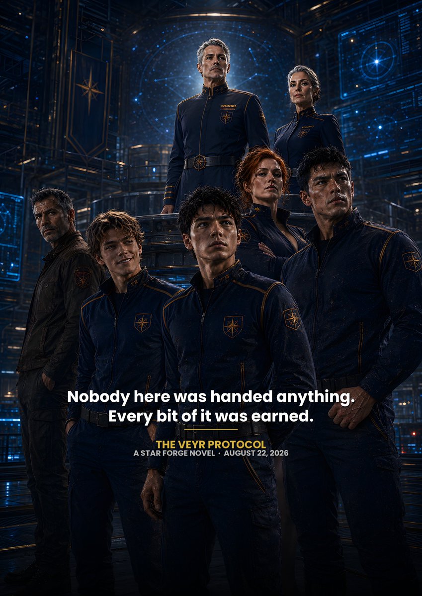 TSAllanAuthor's tweet photo. Nobody here was handed anything. Every bit of it was earned.
Meet the crew of Star Forge. 🌟
#TheVeyrProtocol #StarForge — pre-order August 22
https://t.co/FcZS2m9drc https://t.co/DxPsvYjxep