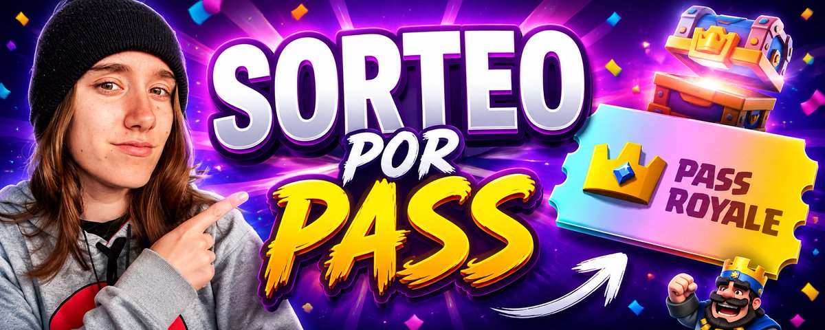 FTV_Marty's tweet photo. 🎁Sorteo por pass royale 👑
Requisitos: 
✅Seguirme @FTV_Marty 
✅Seguirme en TikTok @Ftv_Marty 
💬Mencionar a 3 amigos
❤️Like+🔁RTS
-
⏰Finaliza en 72h, suerte ❤️
-
#clashroyale #sorteo https://t.co/udJIEDGYCv