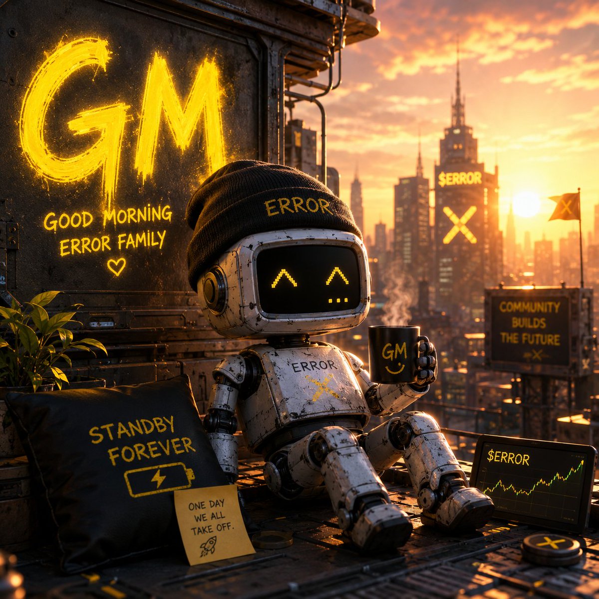 404coin_meme's tweet photo. GM, $ERROR family.

Coffee loaded.
Community online.
Moon still not found.
The robot is back on standby, watching the chart and waiting for liftoff.
New day. Same mission. We build together. https://t.co/dKQWX17Rx9
