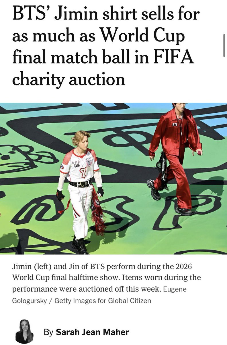 badtwilight_'s tweet photo. @esquirekr Jimin’s Jersey was sold for 110K USD 
Thats #JiminEffect https://t.co/OZnzRK2Pw6