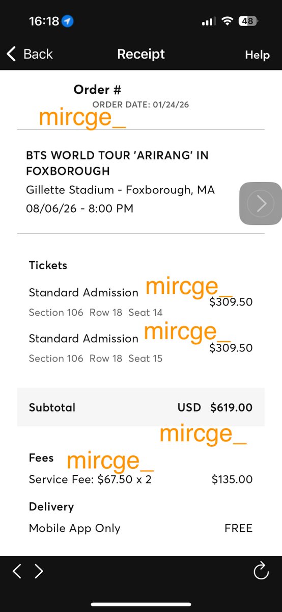 mircge_'s tweet photo. 💜WTS💜
2 Tickets BTS Foxborough MA, Day 2
📆 Thursday, August 6th
💺 Section 106, Row 18, Seat 14-15
💵$377 per ticket (face value) or $720 for both (below face value)
RFS: Went to the Stanford show instead
Additional Info: Can video call during transaction! PayPal G&amp;S/Venmo https://t.co/vTbs4WDNse