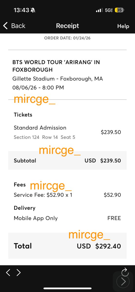 mircge_'s tweet photo. 💜WTS💜
1 Ticket BTS Foxborough MA, Day 2
📆 Thursday, August 6th
💺 Section 124, Row 14, Seat 5
💵 $292.40 per ticket (face value)
RFS: Went to the Stanford show instead
Additional Info: Can video call during transaction! PayPal G&amp;S/Venmo https://t.co/GG07oVgL8P
