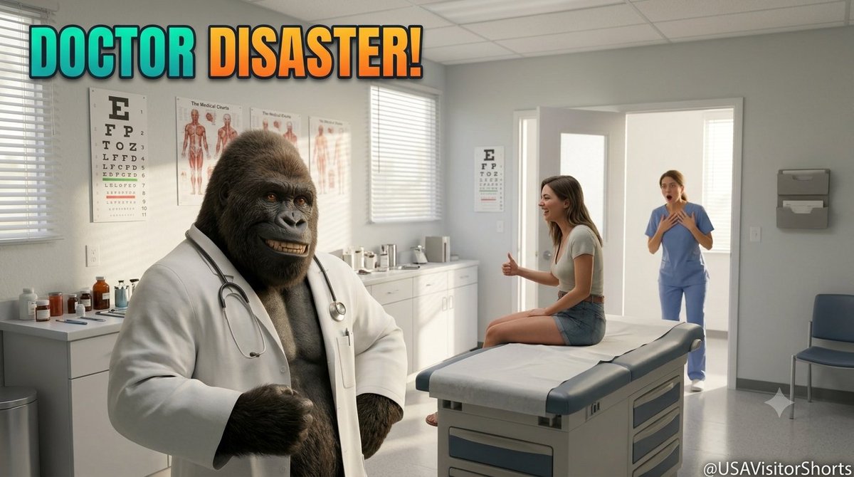 shafiq580bd's tweet photo. His Checkup Tools Were Way Too Small 😂

Click Here To Watch: https://t.co/o9HaY4r0kd

#TheGorilla #GorillaComedy #FunnyShorts #ViralVideo #DoctorFail #ComedyShorts #FunnyAnimals #AIComedy #ShortsViral #HospitalChaos https://t.co/pFwMphAqaq