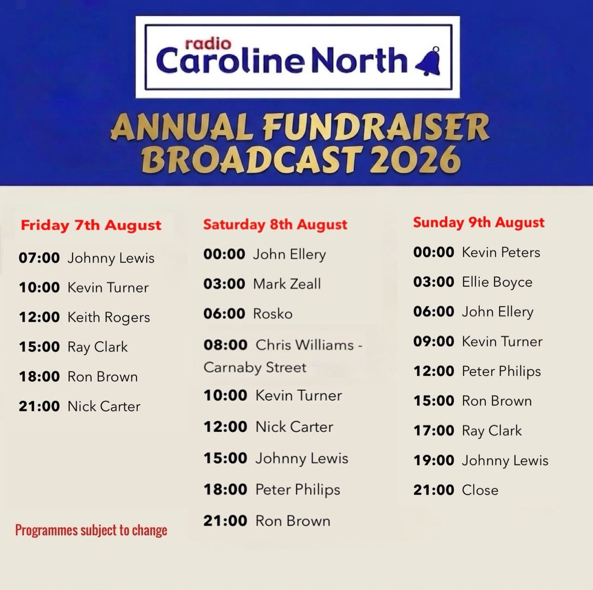 TheRadCaroline's tweet photo. Radio Caroline North is LIVE from Ross Revenge this weekend for our  3-day Annual Fundraiser broadcast, bringing you the best tracks 60s - 90s and details of how you can help us get Ross Revenge into dry dock and grab exclusive merch! Info at https://t.co/uOV6jEM0uI https://t.co/DqlkitnC3w