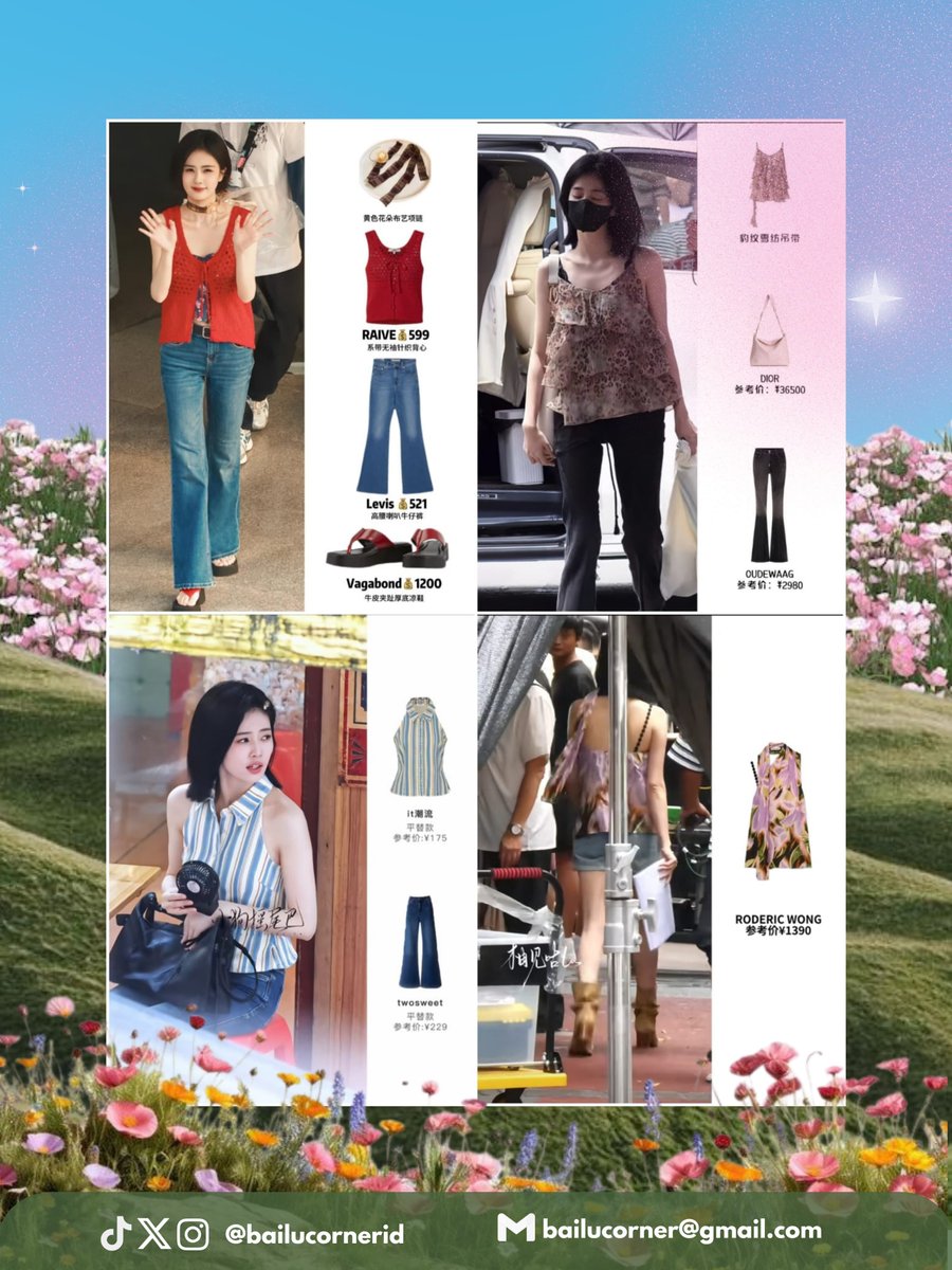 bailucornerid's tweet photo. ✦ 4 August 2026 • Bai Lu Corner • Fashion ✦

Bai Lu's On-Set Style Diary as Wang Yunna!

Throughout the filming of Kai Dao Tu Mi, Bai Lu showcased dozens of different outfits that reflected Wang Yunna's journey and character development.

What makes her wardrobe even more interesting is the mix of luxury fashion pieces and affordable brands, creating a style that feels both aspirational and relatable.

Some of Wang Yunna's fashion highlights include:

• Dior Medium D-Joy Shoulder Bag – approximately ¥36,500 (around IDR 82 million), repeatedly featured in many of Wang Yunna's looks.
• Jil Sander Sneakers – approximately ¥5,799 (around IDR 13 million).
• Alexander Wang Mini Dress – approximately ¥3,770 (around IDR 8.5 million).
• Maison Margiela Heels – approximately ¥6,249 (around IDR 14 million).
• Jimmy Choo Sandals – approximately ¥6,750 (around IDR 15 million).
• Balenciaga Sneakers – approximately ¥8,190 (around IDR 18.5 million).
• Emporio Armani Bag – approximately ¥8,780 (around IDR 19.8 million).

Beyond luxury labels, Wang Yunna also wears many pieces from more affordable brands, including:

• ZARA (¥199), Li-Ning (¥318), Levi's (¥521), Charles & Keith (¥399), MO&Co. (¥795), Purity Ring (¥159–599), RAIVE (¥599), Levar (¥1,049), Ledin Wang (¥1,280), and Rag & Bone (¥1,653).

The combination of high-end luxury and budget-friendly fashion gives Wang Yunna a wardrobe that feels realistic, effortless, and effortlessly elegant.

Which of Wang Yunna's styles is your favorite? Casual, sporty, elegant, or summer vibes?

© Xiaohongshu (XHS)

#BaiLu #白鹿 #WangYunna #KaiDaoTuMi #Fashion #BaiLuCorner