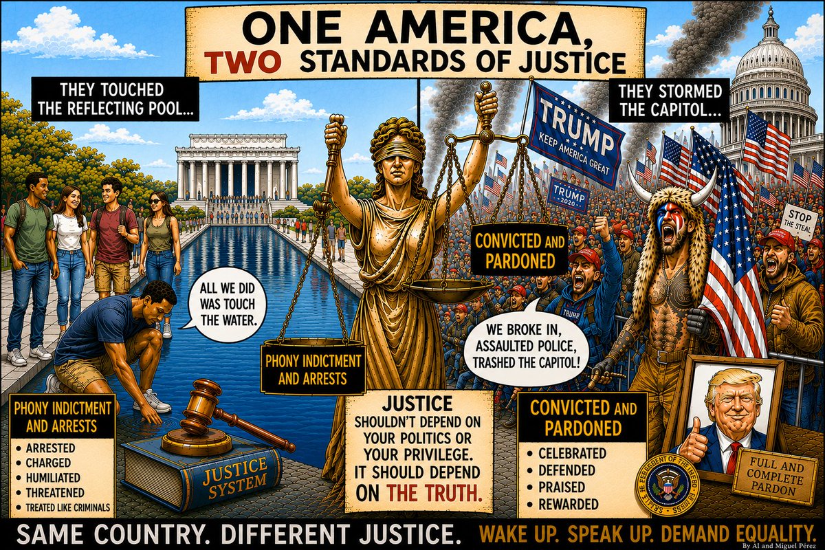 ColumnistPerez's tweet photo. After making absurd accusations against innocent Americans, now the DOJ will drop the reflecting pool criminal case, citing "flawed installation.” It's time to illustrate our system of justice: https://t.co/hGFcMsMYZY