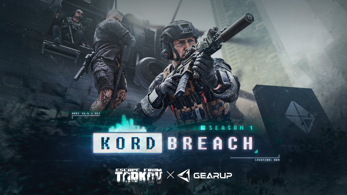 tarkov's tweet photo. The first #EscapefromTarkov season KORD BREACH has already started!

To celebrate the launch we’ve partnered with @GearUP_Global and offer all players limited-time 7-day FREE
GearUP VIP access to experience smoother, more stable raids with game-specific network optimization.

🔗 Download and enjoy free access:
https://t.co/c1GFT64574

📅Offer is available until 07:00 August 11 (BST)
#GearUP #EscapefromTarkov #GearUP