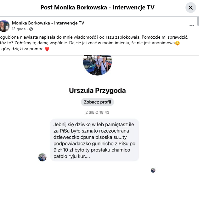 AnnaKseniaELO's tweet photo. Urszula Przygoda - "gwiazada" Tuska napisała do Moniki Borkowskiej👇🤮 https://t.co/iS5KIBeXv7