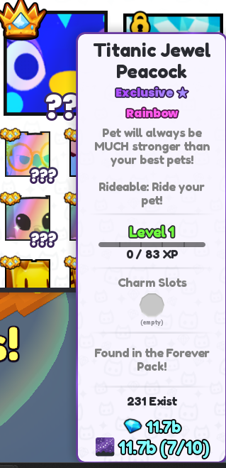TylerSavag97407's tweet photo. God bless the RNG gods and @CoderMitchell @chickenputty #ps99 #petsim99 #foreverpack https://t.co/J2JCVbK8BW